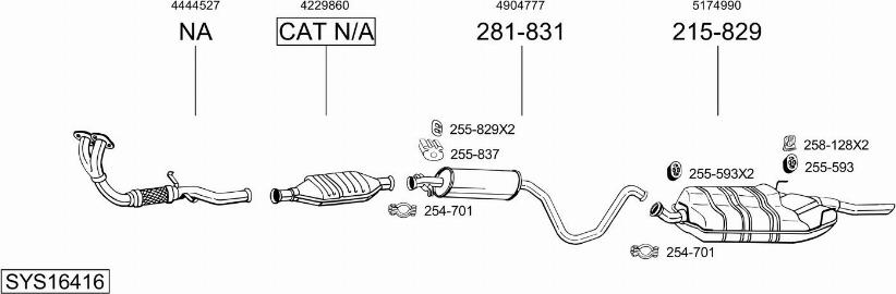 Bosal SYS16416 - Pakoputkisto inparts.fi