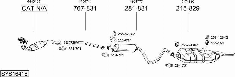 Bosal SYS16418 - Pakoputkisto inparts.fi