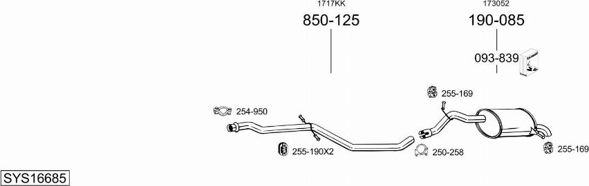 Bosal SYS16685 - Pakoputkisto inparts.fi