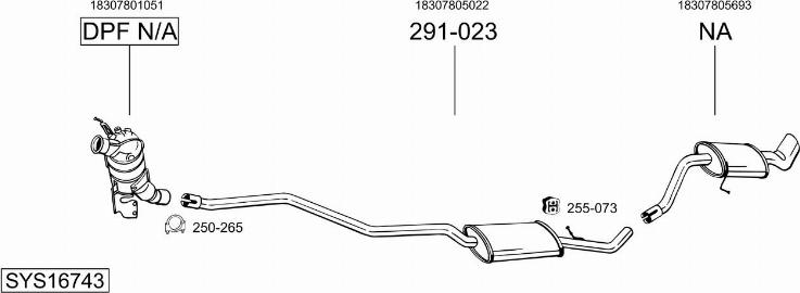 Bosal SYS16743 - Pakoputkisto inparts.fi