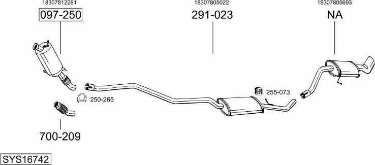 Bosal SYS16742 - Pakoputkisto inparts.fi