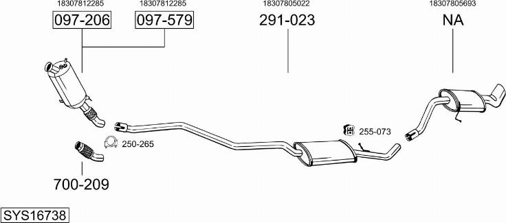 Bosal SYS16738 - Pakoputkisto inparts.fi