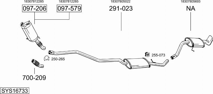 Bosal SYS16733 - Pakoputkisto inparts.fi