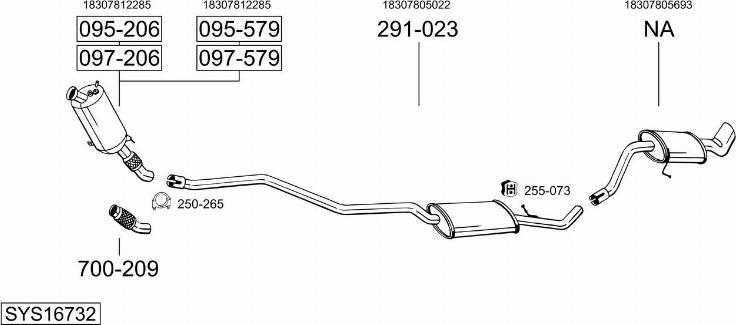 Bosal SYS16732 - Pakoputkisto inparts.fi