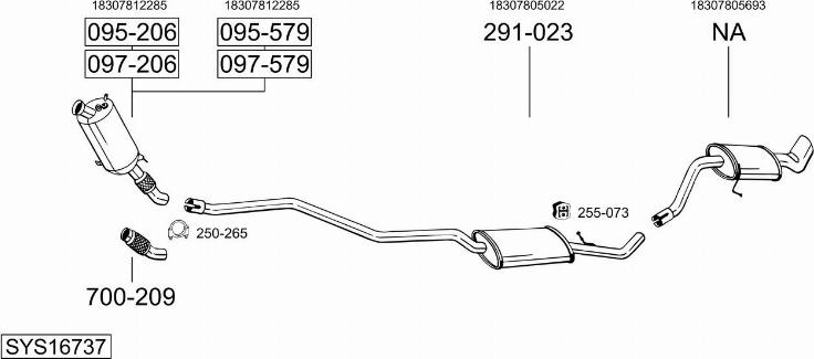 Bosal SYS16737 - Pakoputkisto inparts.fi