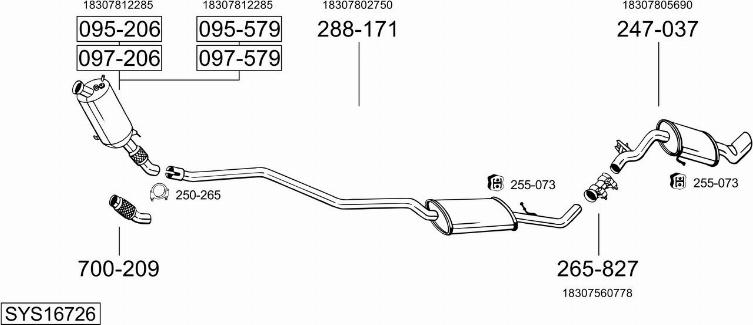 Bosal SYS16726 - Pakoputkisto inparts.fi