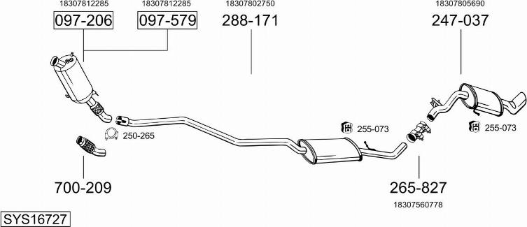 Bosal SYS16727 - Pakoputkisto inparts.fi