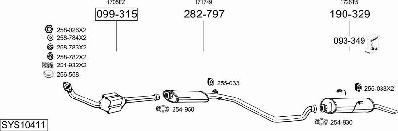 Bosal SYS10411 - Pakoputkisto inparts.fi