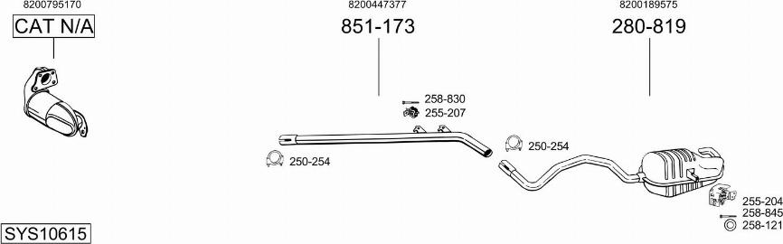 Bosal SYS10615 - Pakoputkisto inparts.fi