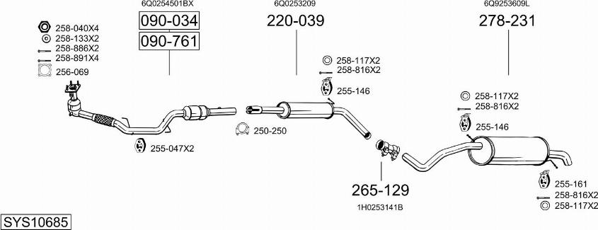 Bosal SYS10685 - Pakoputkisto inparts.fi