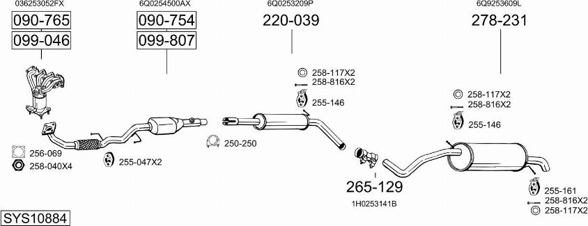 Bosal SYS10884 - Pakoputkisto inparts.fi