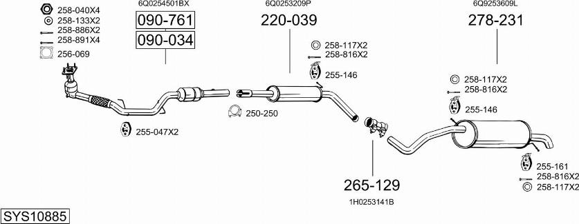 Bosal SYS10885 - Pakoputkisto inparts.fi