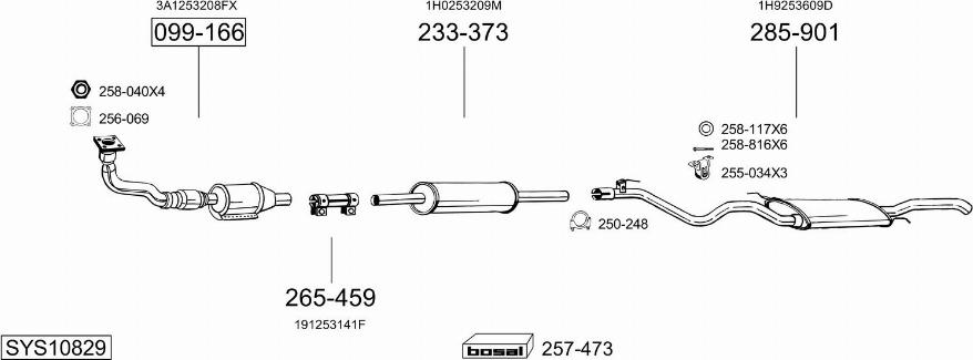 Bosal SYS10829 - Pakoputkisto inparts.fi