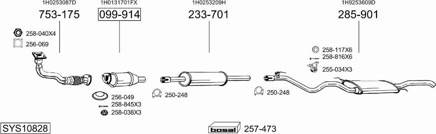 Bosal SYS10828 - Pakoputkisto inparts.fi