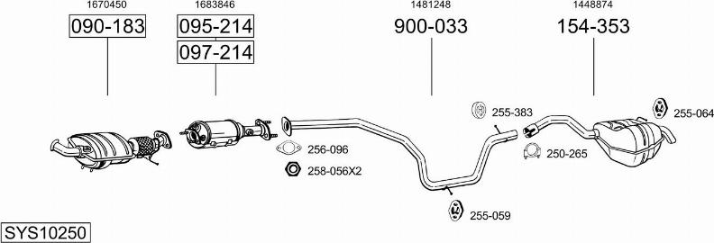 Bosal SYS10250 - Pakoputkisto inparts.fi