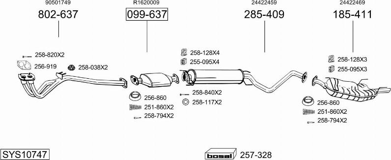 Bosal SYS10747 - Pakoputkisto inparts.fi