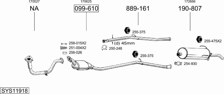 Bosal SYS11918 - Pakoputkisto inparts.fi