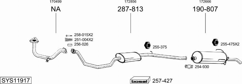 Bosal SYS11917 - Pakoputkisto inparts.fi