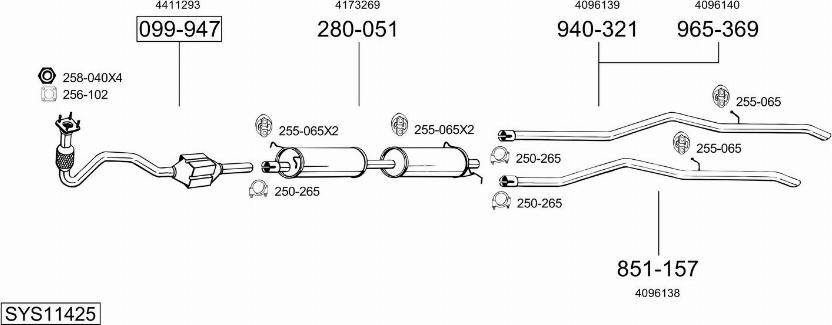 Bosal SYS11425 - Pakoputkisto inparts.fi