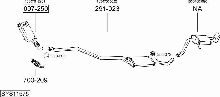 Bosal SYS11575 - Pakoputkisto inparts.fi