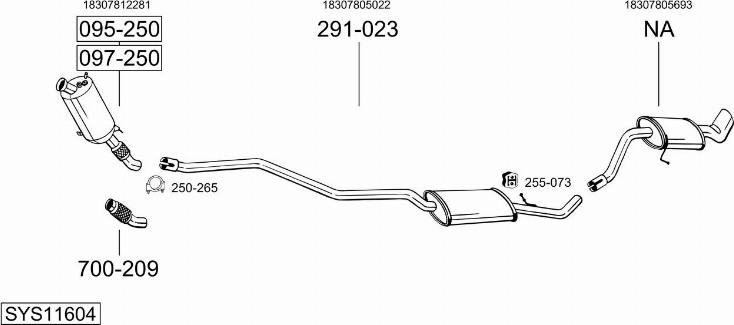 Bosal SYS11604 - Pakoputkisto inparts.fi