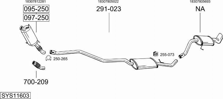 Bosal SYS11603 - Pakoputkisto inparts.fi