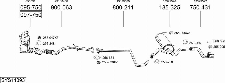 Bosal SYS11393 - Pakoputkisto inparts.fi