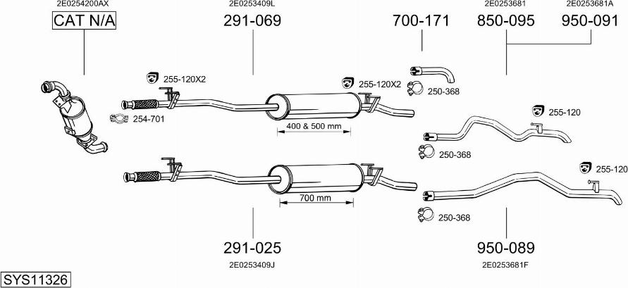 Bosal SYS11326 - Pakoputkisto inparts.fi