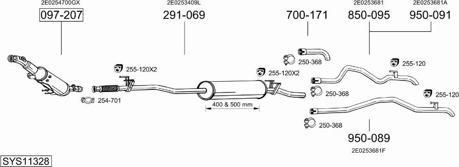 Bosal SYS11328 - Pakoputkisto inparts.fi