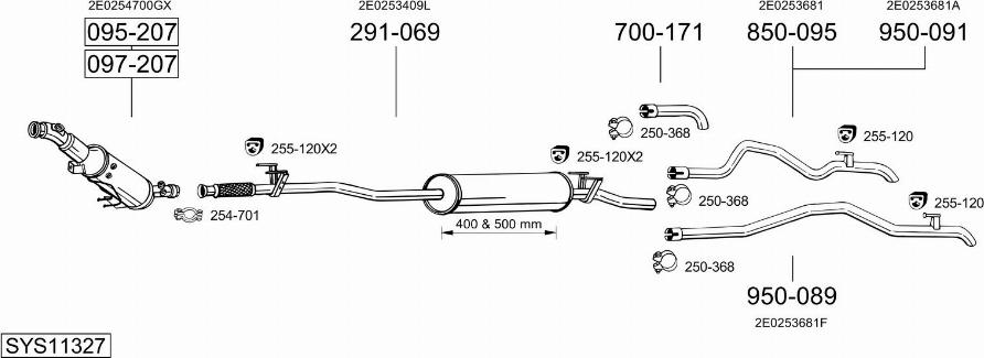 Bosal SYS11327 - Pakoputkisto inparts.fi