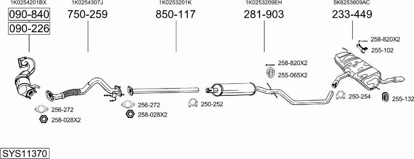 Bosal SYS11370 - Pakoputkisto inparts.fi