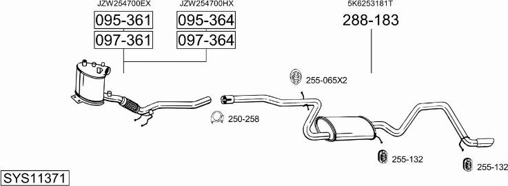 Bosal SYS11371 - Pakoputkisto inparts.fi