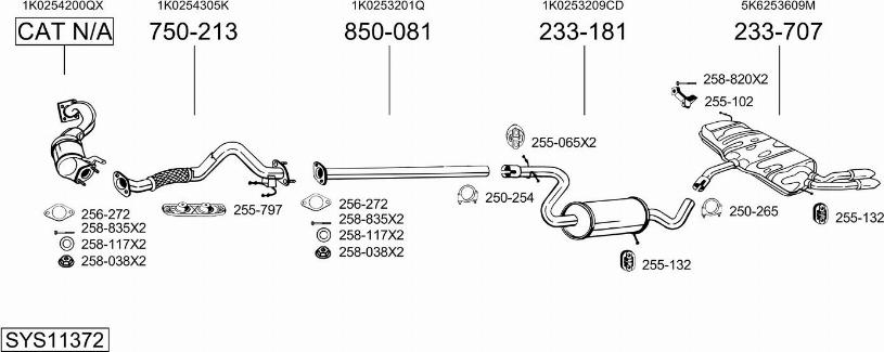 Bosal SYS11372 - Pakoputkisto inparts.fi