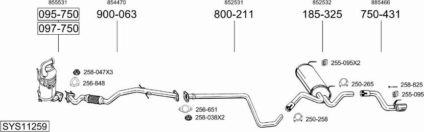 Bosal SYS11259 - Pakoputkisto inparts.fi