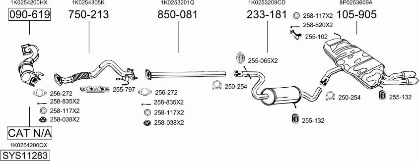 Bosal SYS11283 - Pakoputkisto inparts.fi