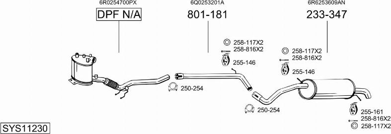 Bosal SYS11230 - Pakoputkisto inparts.fi