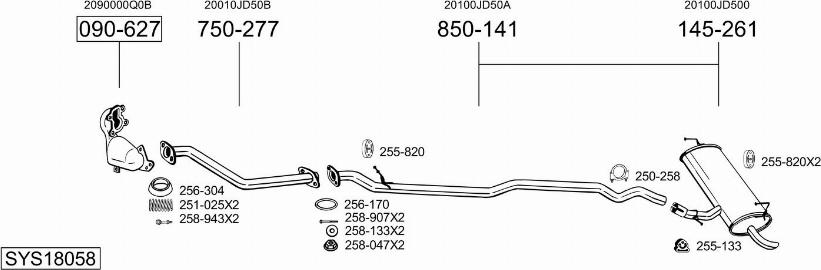 Bosal SYS18058 - Pakoputkisto inparts.fi