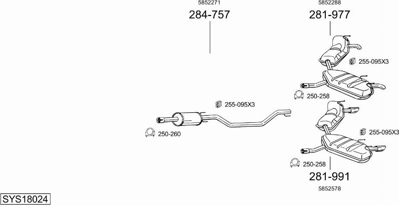 Bosal SYS18024 - Pakoputkisto inparts.fi