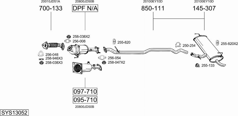 Bosal SYS13052 - Pakoputkisto inparts.fi