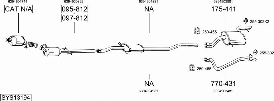 Bosal SYS13194 - Pakoputkisto inparts.fi