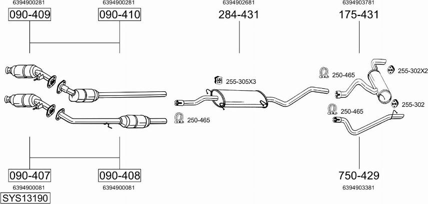 Bosal SYS13190 - Pakoputkisto inparts.fi