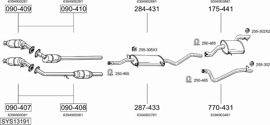 Bosal SYS13191 - Pakoputkisto inparts.fi