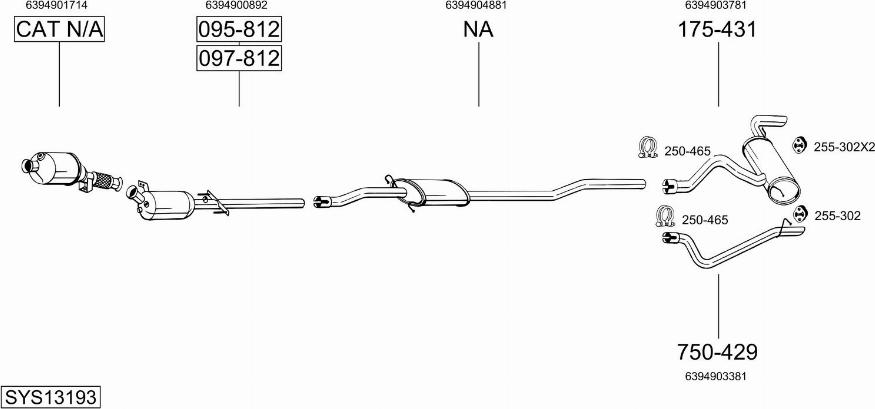 Bosal SYS13193 - Pakoputkisto inparts.fi