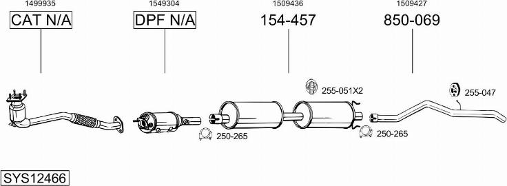 Bosal SYS12466 - Pakoputkisto inparts.fi