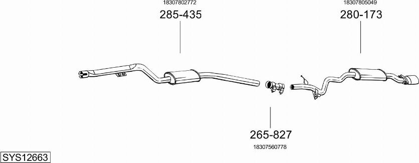 Bosal SYS12663 - Pakoputkisto inparts.fi