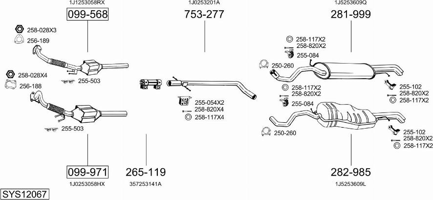 Bosal SYS12067 - Pakoputkisto inparts.fi