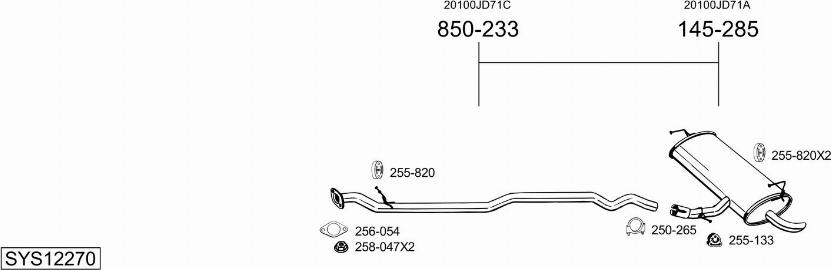 Bosal SYS12270 - Pakoputkisto inparts.fi