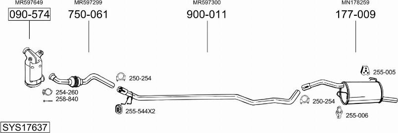 Bosal SYS17637 - Pakoputkisto inparts.fi