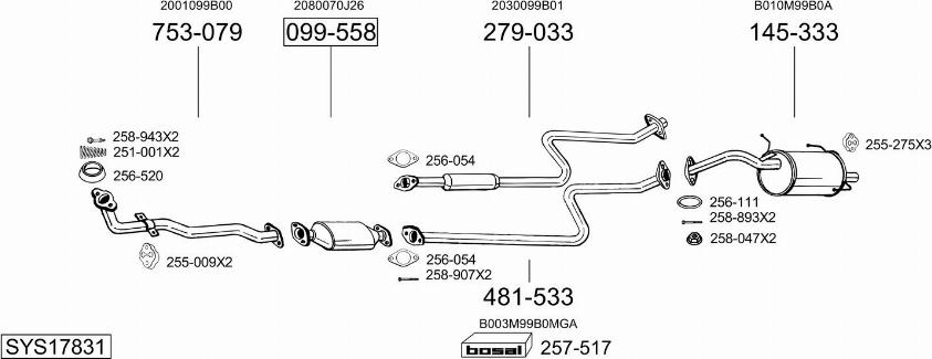 Bosal SYS17831 - Pakoputkisto inparts.fi