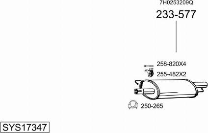 Bosal SYS17347 - Pakoputkisto inparts.fi